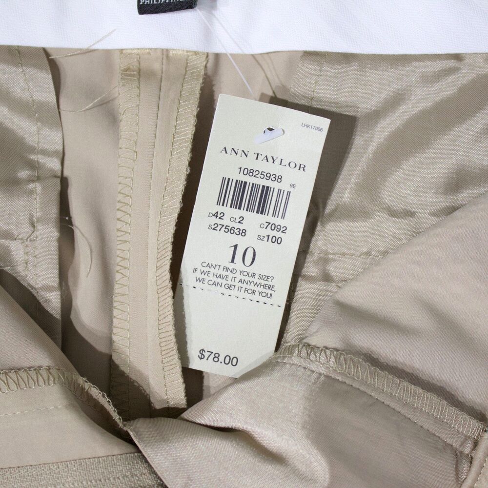 NWT Ann Taylor Curvy Fit Cropped Pants Light Beige Stretch Women Size 10 (A6) - Picture 9 of 14